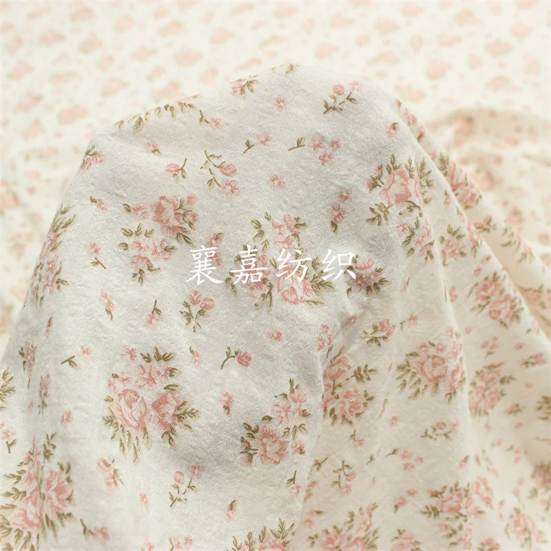 140x50cm 얇은 면 혼합 직물, 부드럽고 통기성이 좋은 작은 꽃무늬 아동복 천 만들기
