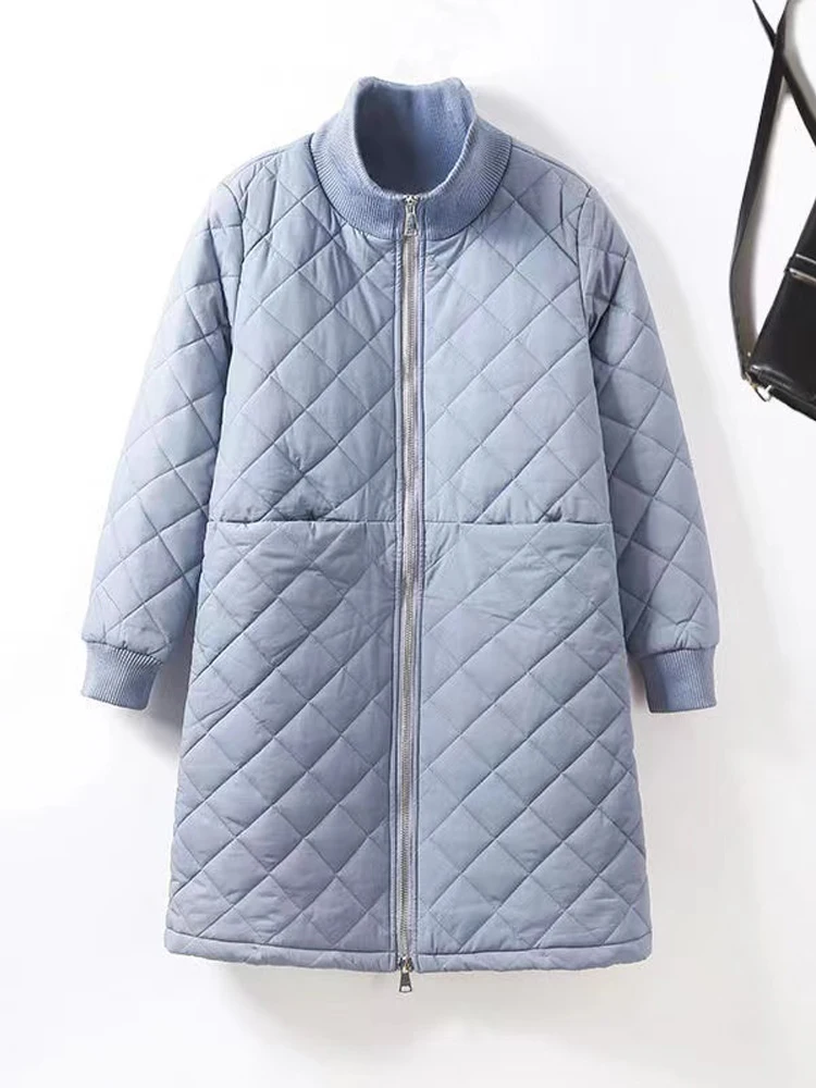 

Women Winter Coat 2023 New Female Thick Warm Solid Long Quilted Jackets Stand Collar Windproof Parkas Ladies Cotton Overcoat