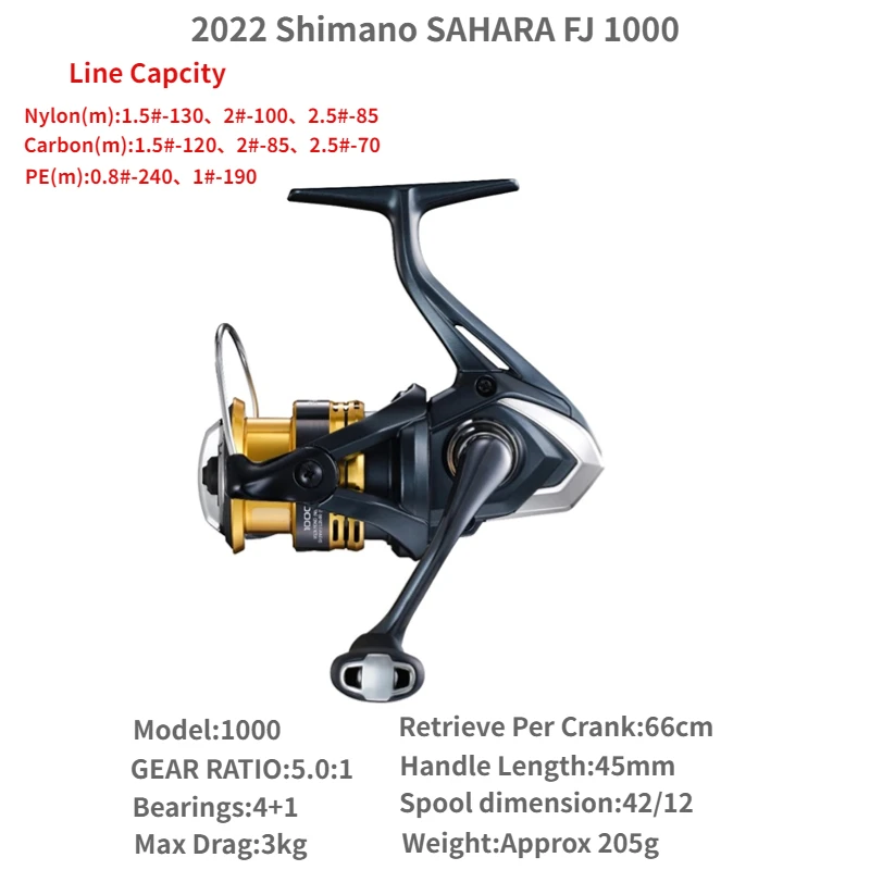 2022 SHIMANO SAHARA FJ 500 1000 C2000S C2000SHG 2500 2500SHG C3000