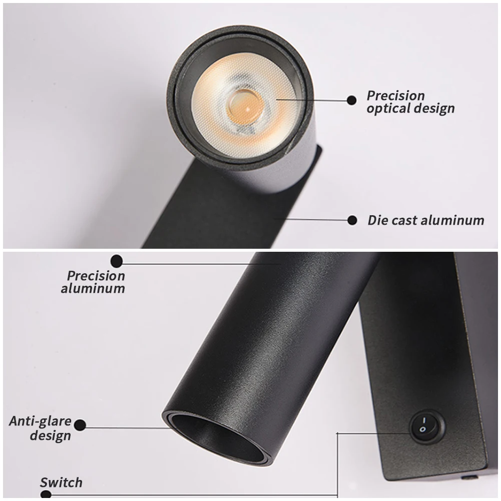 3W Led Wall Light Backlight Modern Folding Horizontal 350&deg; Vertical Rotation 90&deg; Wall Lamp Hotel Bedroom Bedside Study Reading led reading light wall light led wall lamp led light