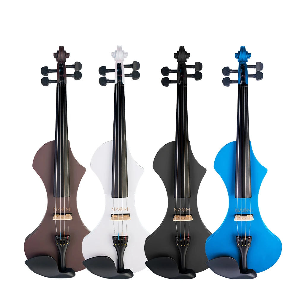 NAOMI Violin 4/4 Full Size Electric Violin Solid Wood Silent Advanced Handmade Electric/Silent Violin+Bow+Bridge+Case SET