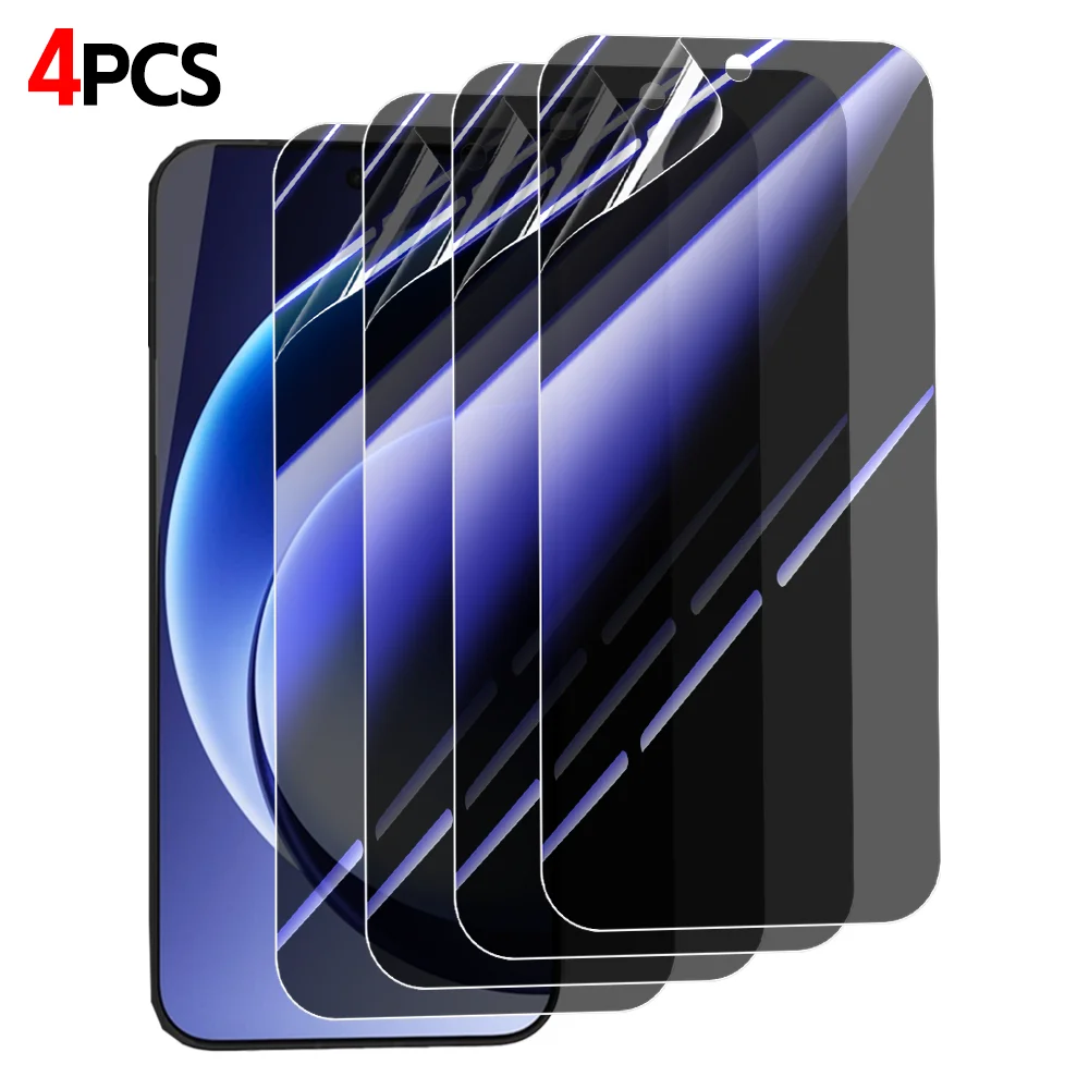 Lot de 3 films de protection hydrogel anti-espion pour iPhone 17/16/15 Pro Max, Air/17e/16e, anti-explosion, souple et anti-éclats