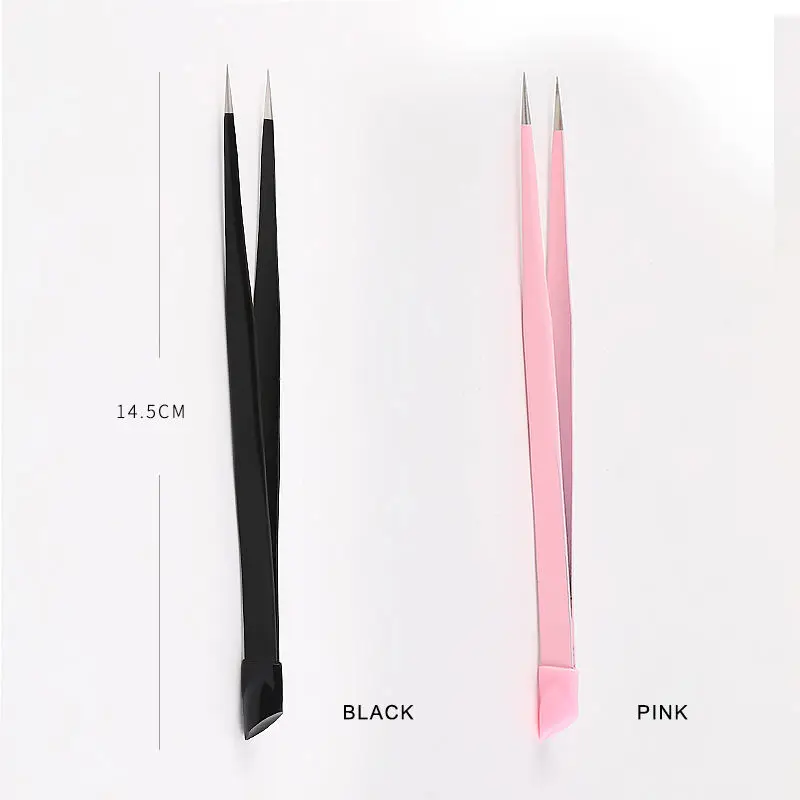 Silicone Nail Art Tweezers With Pressing Head Double Ended Nail Stickers Rhinestones Pick Up Clip Makeup Eyelash Extension Tools 6