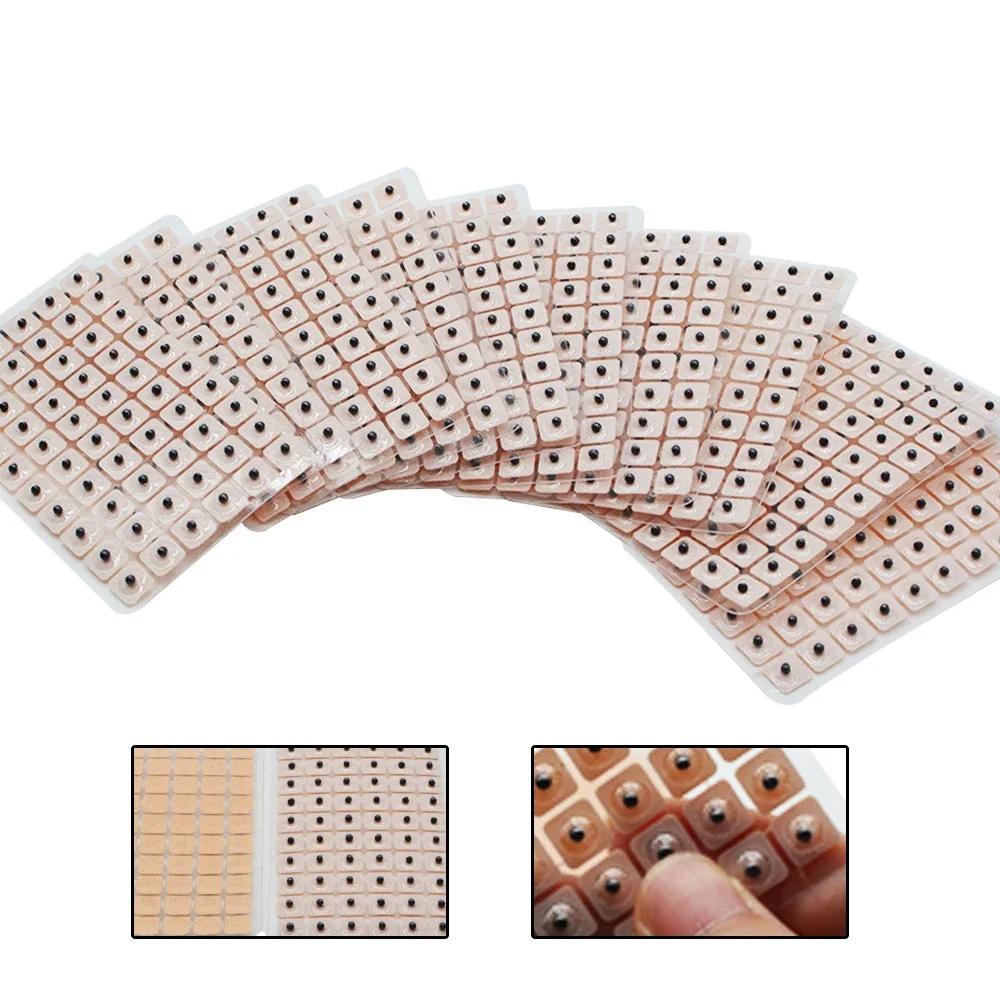 600Pcs/lot Magnets Plated Seeds Sticker Paste Bean Ear massage seed for Acupoint Therapy Auricular Acupuncture auricular acupuncture needle magnetic massage patch