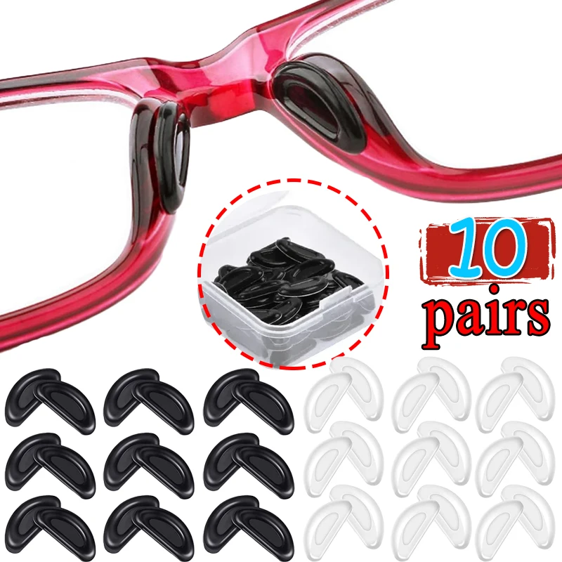 

5/10pairs Glasses Nose Pads Adhesive Silicone Nose Pads Non-slip Transparent Nosepads for Glasses Eyeglasses Eyewear Accessories