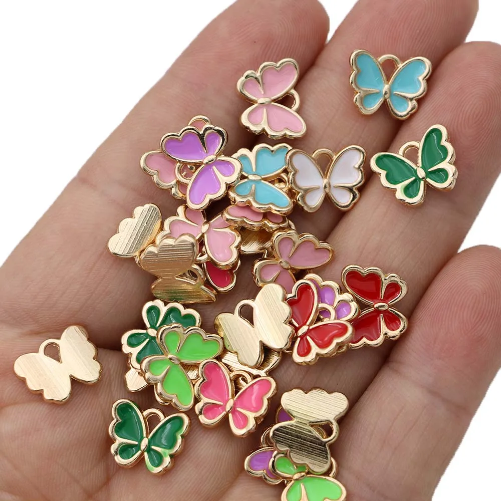 Butterfly Charm Jewelry Making Gold Plated Butterfly Charms Enamel Butterfly Charm Charms