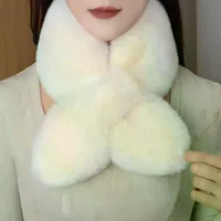 Winter Faux Rabbit Fur Scarf For Women Girls Scarf Soft Plush Scarves Solid Color Neck Collar Warmer Stuff Christmas Gifts