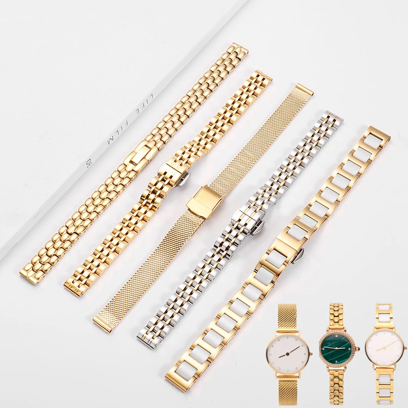 Elegant Gold Milanese Stainless Steel Watch Band - Universal Fit Bracelet