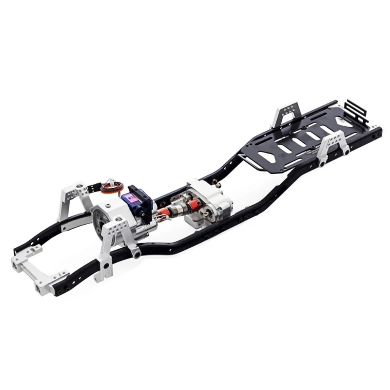 

Metal Chassis Frame with Shiftable Gear Box for 1/10 Remote Control Crawler Car Upgrade Vehicle Part for SCX10 90046