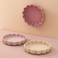 1PC Baby Silicone Dishes BPA Free Cartoon Lion Shape Baby Tableware Suction Baby Plate Non-Slip Lunch Box Pure Color Baby Stuff 2