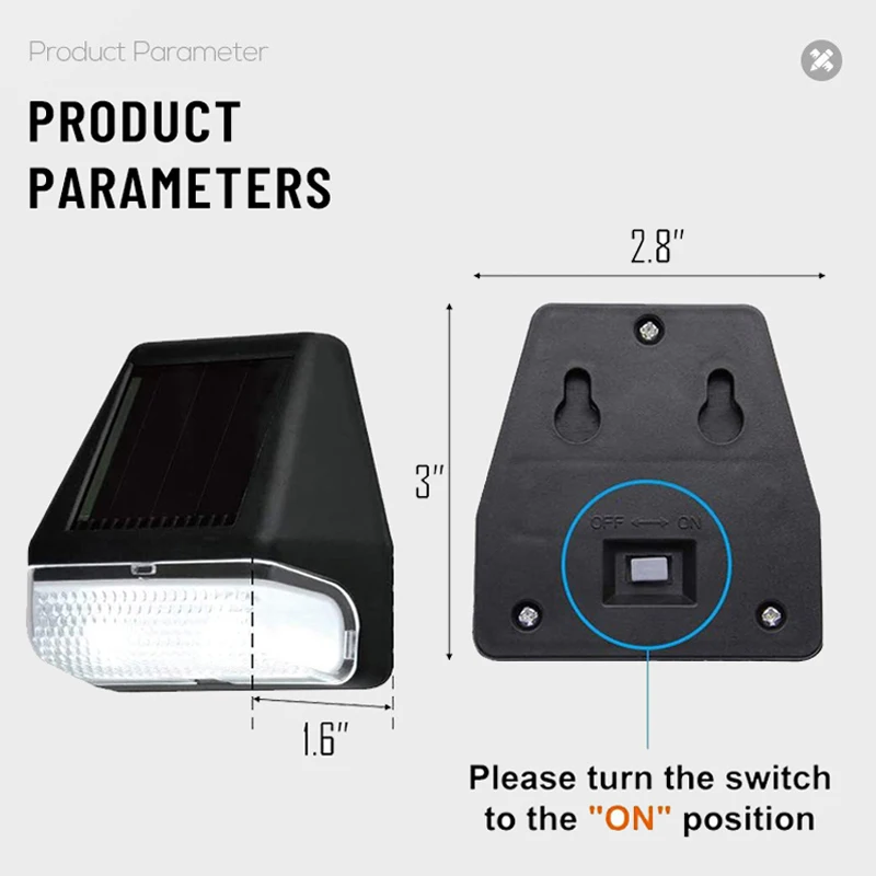 Solar Wall Light Outdoor Waterproof LED Smart Light Control Wall Lamp Street Garden Stair Fence Outdoor Decorative Wall Light
