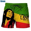 Rock Singer Bob Marley Reggae Rasta Pattern Board Shorts 3D Printing Men's Outdoor Leisure Sports Gym Shorts Men Swimming Trunks 3