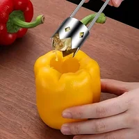 Extracteur de noyau Portable en acier inoxydable, extracteur de noyau de fruits et légumes, outils de cuisine pour éplucher les piments, les Melons 2
