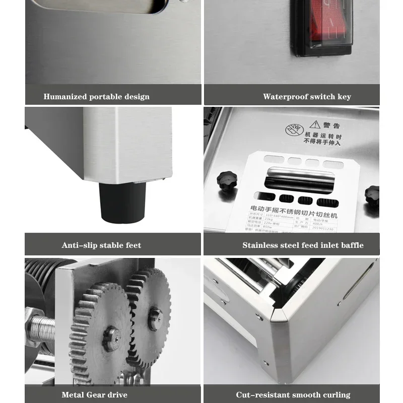 Slicer Commercial Lamb Beef Beef Roll Slicer Radish Potato Shredder Filling Meat Grinder Food Processing Tool 220V /850W 5