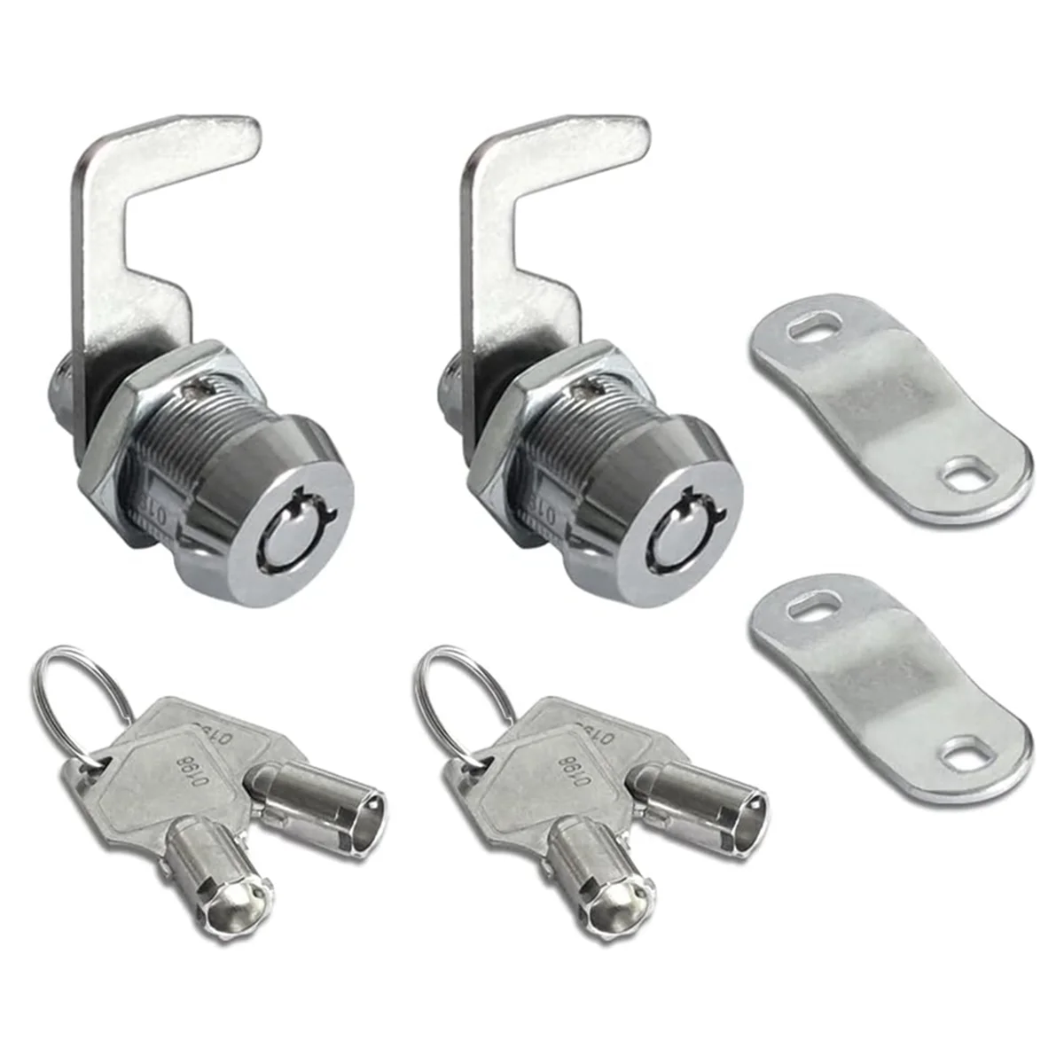 Drawer and Cabinet Lock, Tubular Cam Replacement Lock Hook with Key for Storage Door Security File Drawer Cabinet