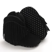 Classic 0-18M Baby Autumn Winter Boots Baby Girl Boys Black Warm Shoes Solid Fashion Toddler Fuzzy Balls First Walkers Kid Shoes 3