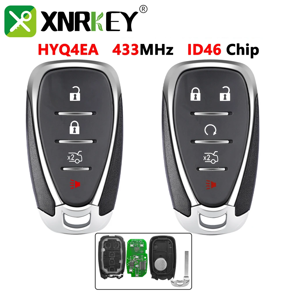 

XNRKEY 2/3/4/5B Remote Car Key ID46 Chip 315/433Mhz for Chevrolet Cruze Spark Camaro Equinox Malibu 2017-2018 HYQ4AA HYQ4EA