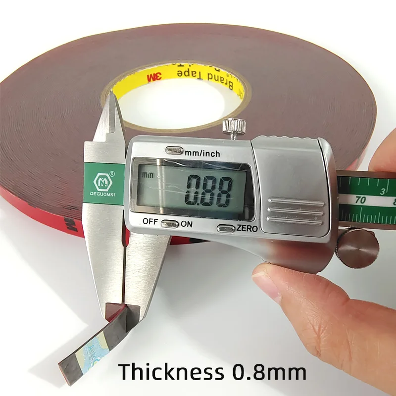 3M 5108 강력 고정 아크릴 그레이 양면 테이프, 고점도 자기 접착 스티커 0.8MM x 33M 두께 가정용 자동차용