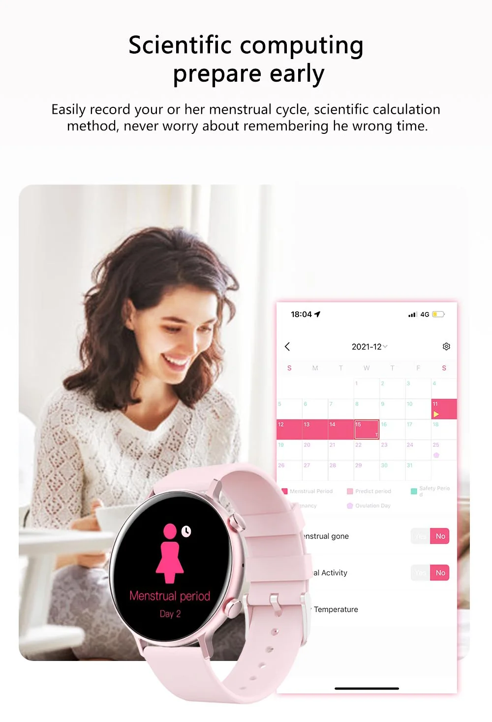 2022 Fashion Smart Watch Men Fitness Bracelet Heart Rate Blood Pressure Monitoring Sports Tracker Call Smartwatch Gift for Women