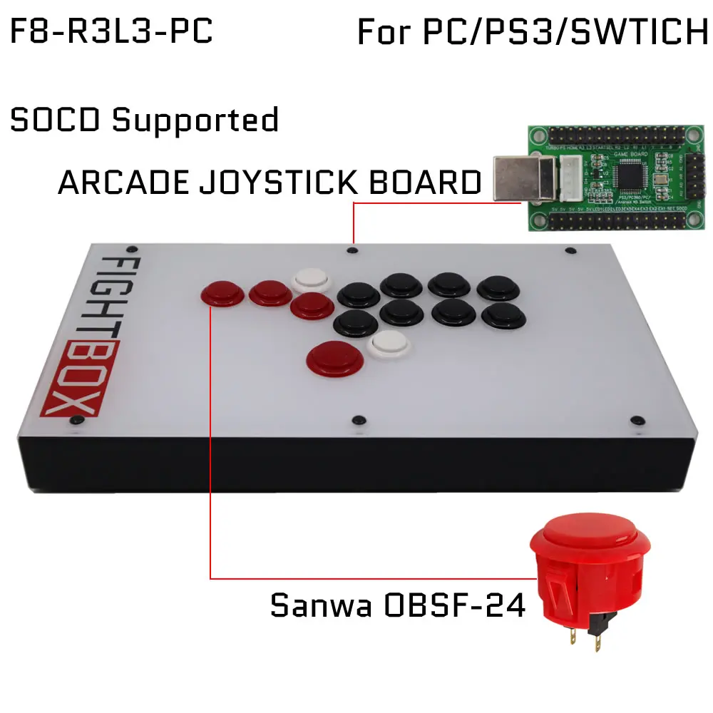 FightBox F8 FIGHTING BOARD UFB-UP5 All Buttons Hitbox Style Arcade 