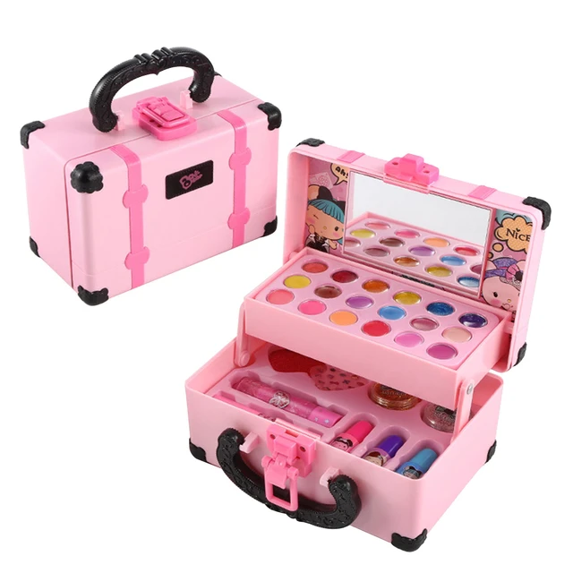 Kids Makeup Kit For Girl Washable Safe Cosmetics Toys Set Children Makeup  Cosmetics Playing Box Play Set Safety Non-toxic Toys - Beauty & Fashion  Toys - AliExpress