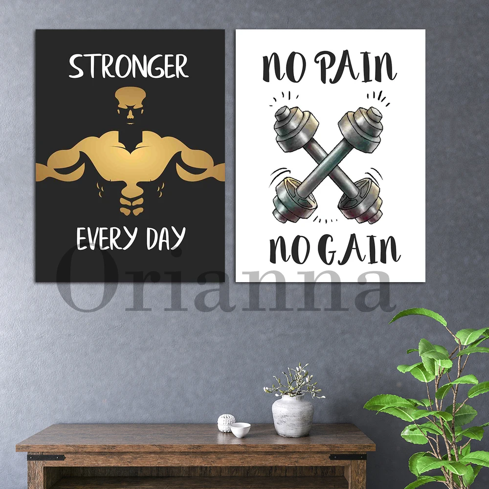 

Bodybuilding Men Dumbbel Sport Exercising Wall Art Prints Posters Nordic Modern Home Living Room The Gym Decor Painting Gift