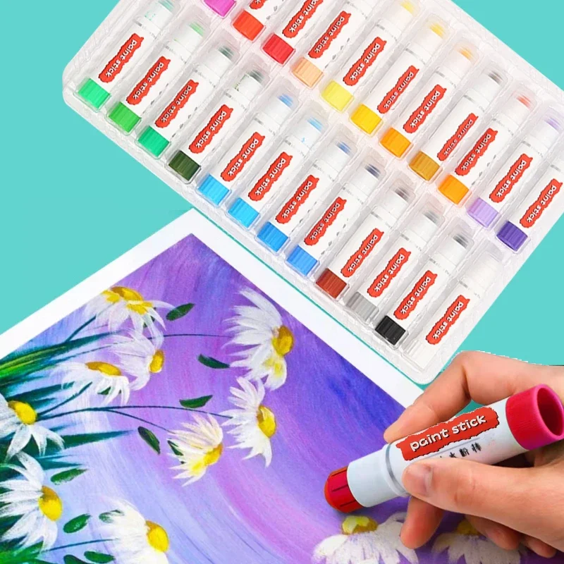 Solid Quick-drying Gouache Stick Set 12/18/24 Colors For Children and Students To Draw Water-soluble Colorful Watercolor Pens