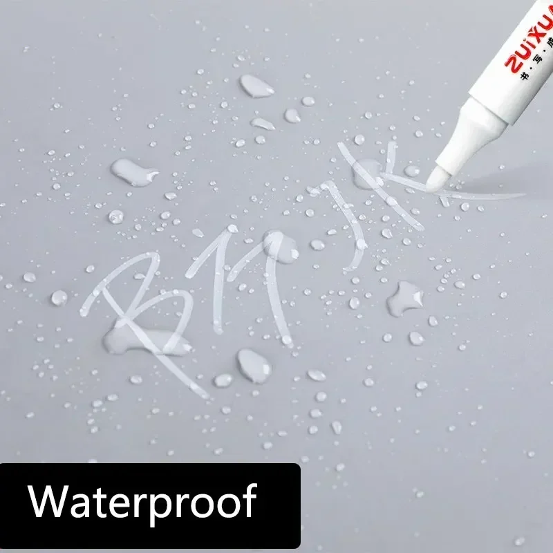White Marker Pens White Marker Pens set 2.0mm Oily Waterproof Gel Pen DIY Graffiti Sketching Stationery Writing School Supplies brush