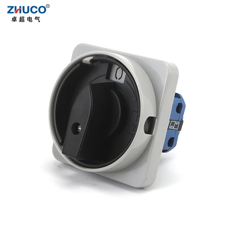 Zhuco Szw26-20 2Gs-H 68 X68Mm Pannello 2 Posizioni 2 Poli 8 Viti 20A Interruttore A Camma Rotante Interruttore Principale Di Isolamento Della Manopola