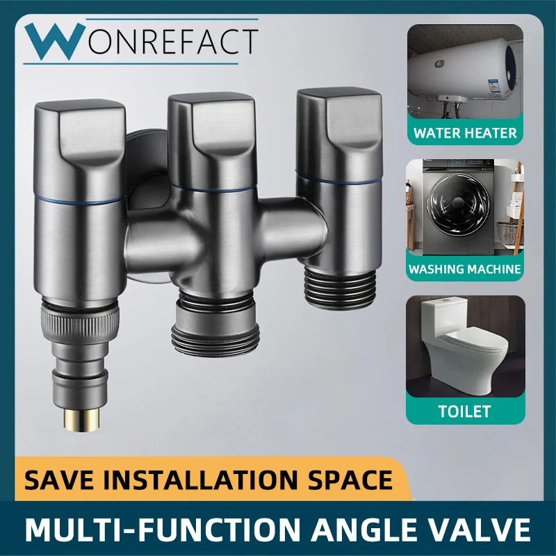 Valvola Multifunzionale Per Wc E Lavatrice, Valvola Ad Angolo 1-In-3-Out In Rame, Distributore D'Acqua A 2-Out-3 Vie E 4 Vie