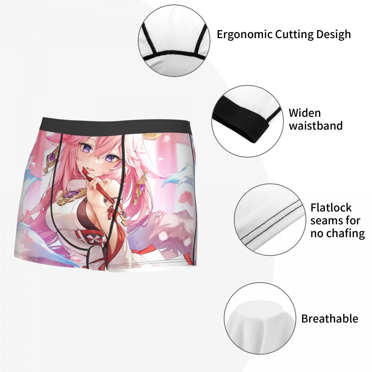 Genshin Impact Cute Yae Miko Underpants Breathbale Panties Man Underwear  Comfortable Shorts Boxer Briefs - AliExpress