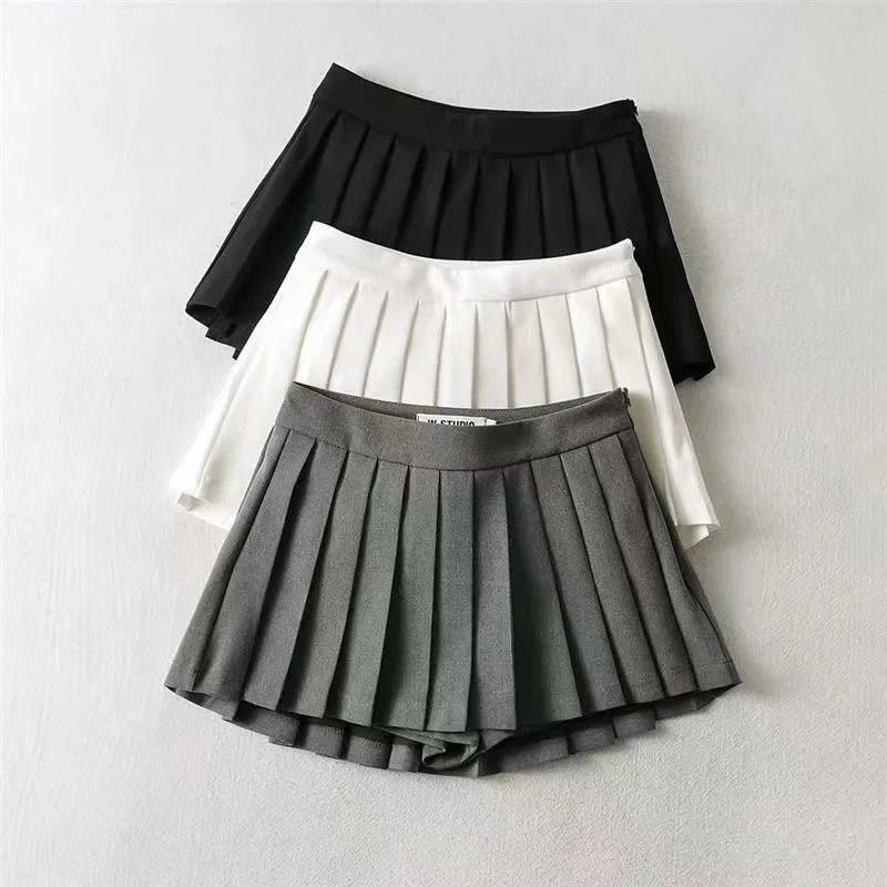 

2024 New Sexy Women Pleated Skirts High Waist Summer Vintage Mini Skirts Korean Tennis Student White Designed Dance Skirt