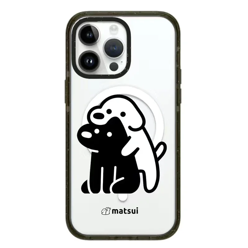 MagSafe Acrylic Cartoon Dog Phone Case Cover for IPhone 11 12 13 14 15 Pro Max Case for IPhone 15 Pro Max