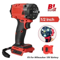 Brushless Impac Wrench 500N.m Electric Driver 1/2" Repair Cordless Screwdriver 4 Gears Power Tools for Milwaukee 18V Battery 1