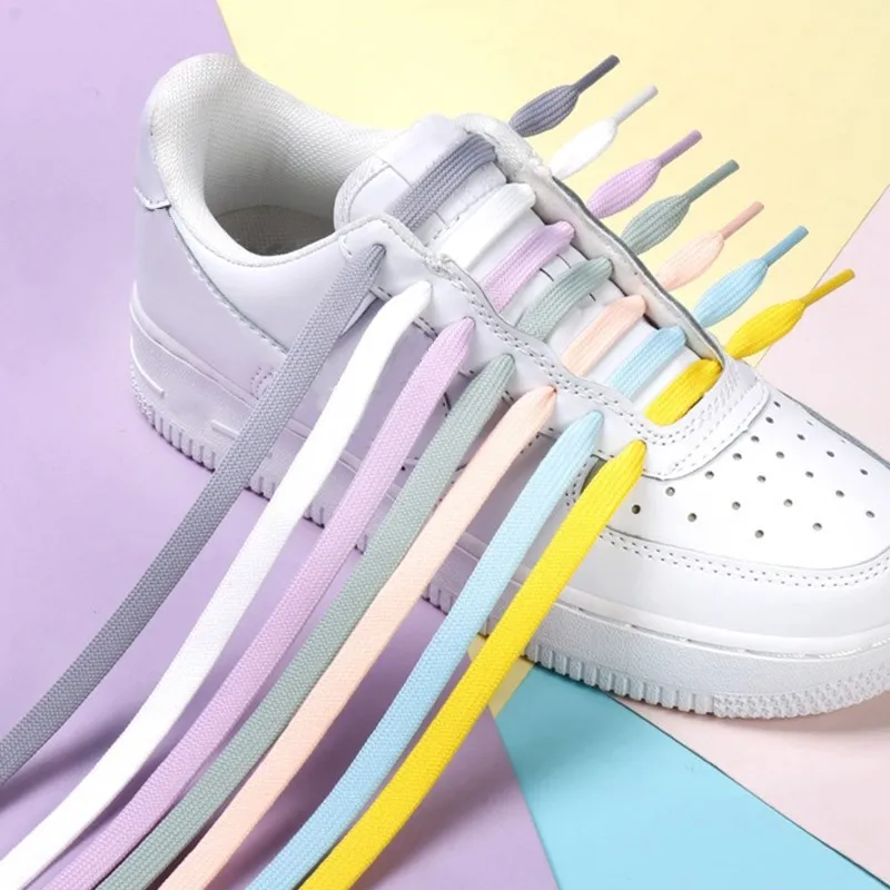 Shoelaces without ties shoe laces shoe accessories 1Pair Sneakers Unisex Flat Shoe Lace Classic Shoelace Af1 Solid Color Shoe Strings