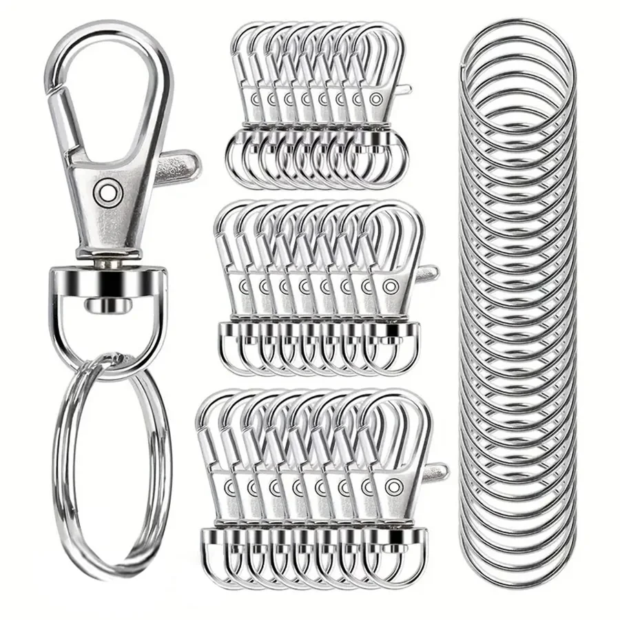 Swivel Snap Hooks Key Rings Metal Lobster Clasps Assorted Sizes 50PCS lobster clasps