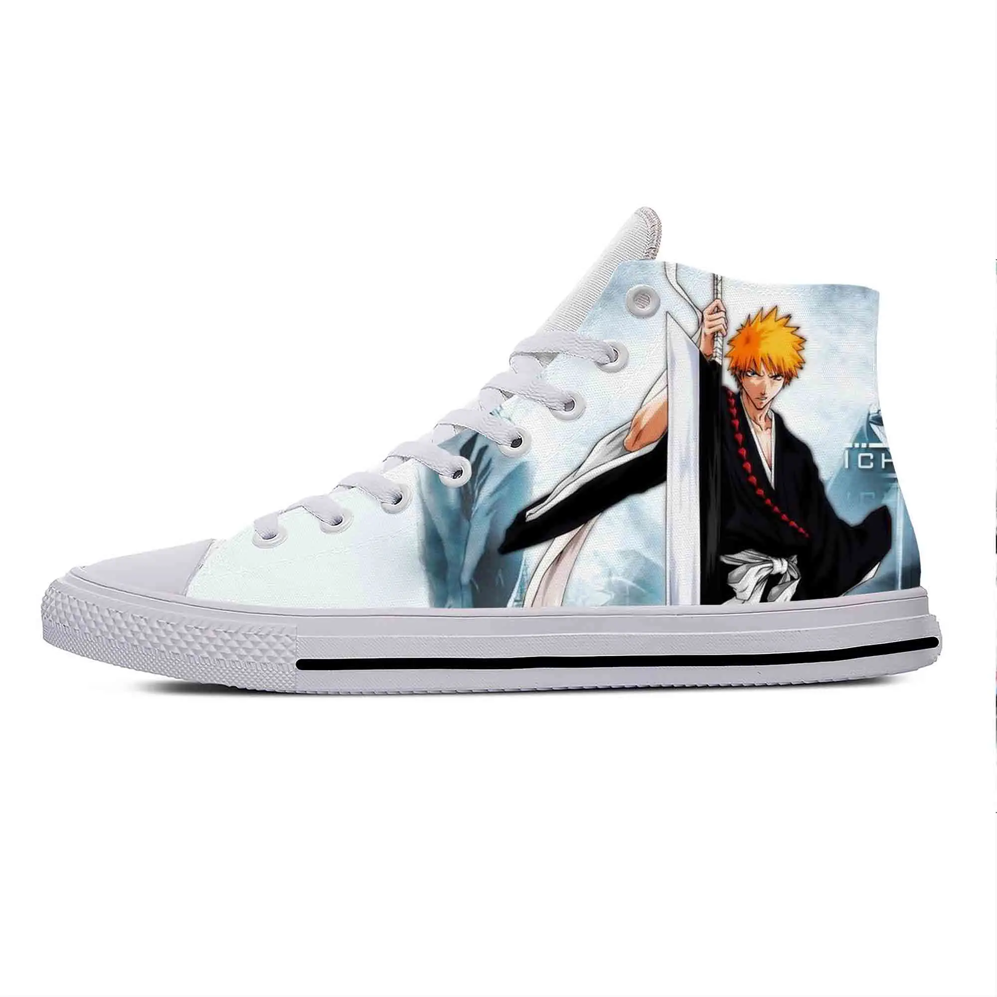 

Anime Manga Cartoon Bleach Kurosaki Ichigo Funny Casual Shoes High Top Lightweight Breathable Men Women Sneakers Hot Board Shoes