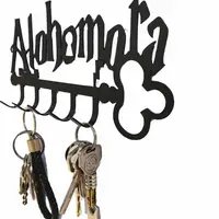 Black Metal Key Holder Multipurpose Decorative Alohomora Letter Hat Towel Rack Wall Mounted wih 5 Hooks Bathroom 2
