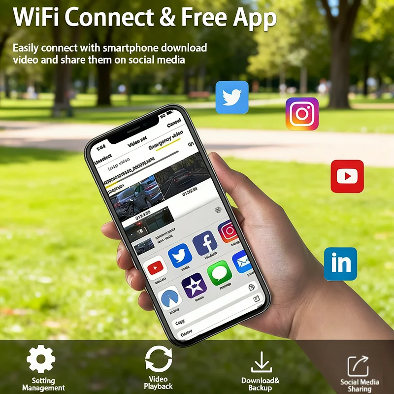 1080P DashCam Front Left right Rear View Camera Car Accessory 24H HardwareKit WIFI Car DVR Car recording 360° Car Camera 3/4Lens