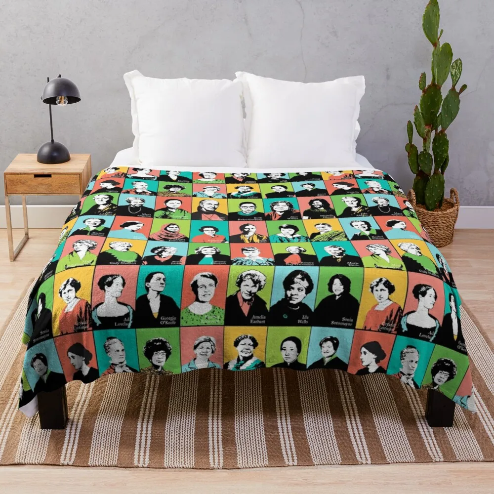 

Feminist Icons Throw Blanket Blankets For Sofas Tourist Blanket Soft Blanket