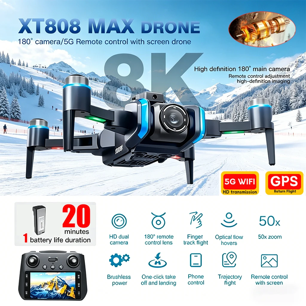 Batterie Drone XT808 7.4V 1300mAh - Chargeur USB Inclus