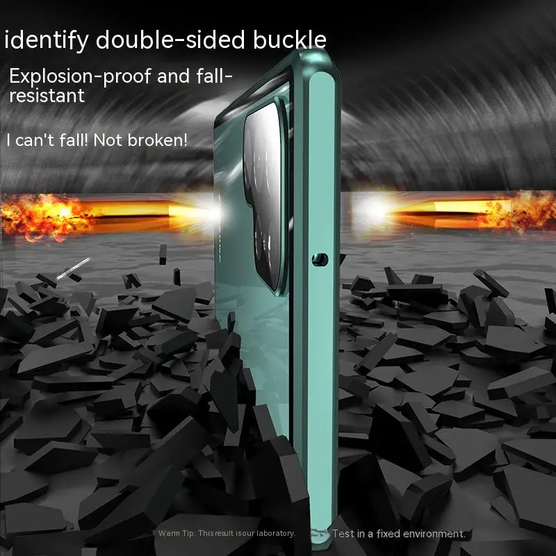 For Samsung Galaxy S23 S22 S21 S24 Ultra Case 360° full surround metal Magnetic with screen glass Camera protection cover