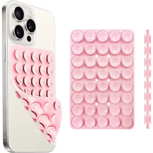 Silicone Suction Cup Phone Case Mount Double Sided Hands-Free Strong Grip Holder for Selfies and Videos for iPhone Android