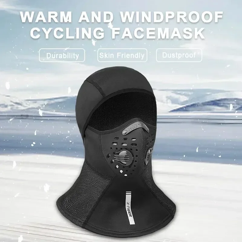 X-TIGER Winter Cycling Mask Ski Mask Dust-proof Filter Windproof Full Face Mask Balaclava Cycling Cap Ski Skate Hat