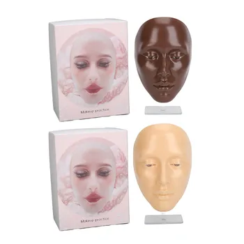 Manichino Viso per Trucco 5D in Silicone, Viso per Pratica di Trucco, Viso Didattico, Pannello Manichino per Cosmetica Occhi