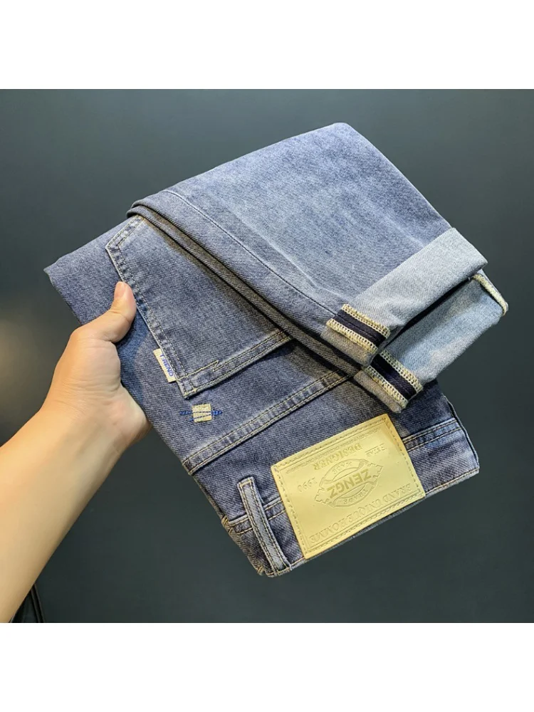 Pencil Pants Loose Jeans Men's Spring New Fashion Brand Slim Fit Ankle Tight Trousers High-End Embroidery Men's Casual Pants