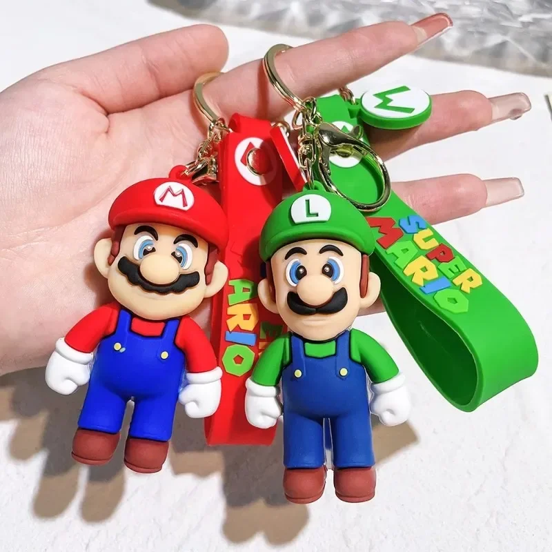 thumbnail image 4 of Llavero de dibujos animados en 3D de Super Mario, Mario Bros, Luigi, Toad, Yoshi, Bowser, figura de acción, modelo de PVC, bolsa de dibujos animados, muñeco colgante, juguetes, regalos, 4 of 5
