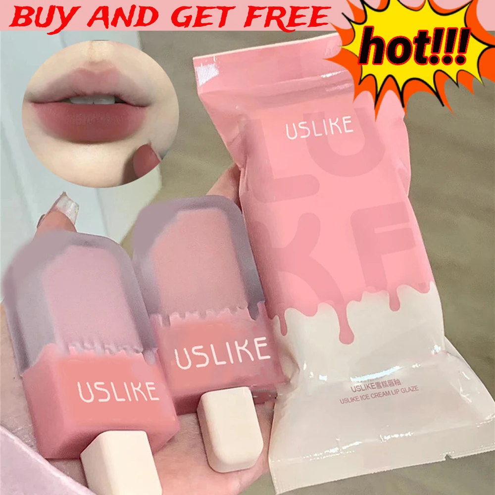 

Matte Lip Gloss Velvet Lipstick Satin Lip Tint Ice Cream Lip Glaze Waterproof Long Lasting Beauty Lip Cosmetic Makeup for Woman