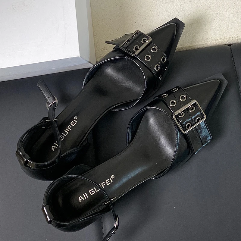 Pointed Toe Pumps Women Square Heels Shoes Fashion Luxuy Footwear Female Ankle Strap Shoes Ladies High Heels Sandals 2025 5