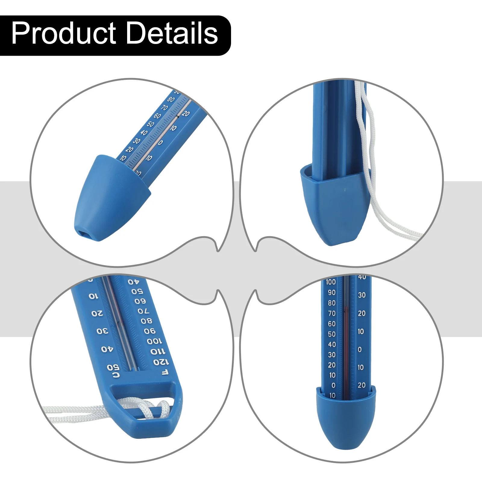 Floating Thermometer 17x4.2CM Portable Swimming Pool Floating Thermometer Water Tester Swimming Pools